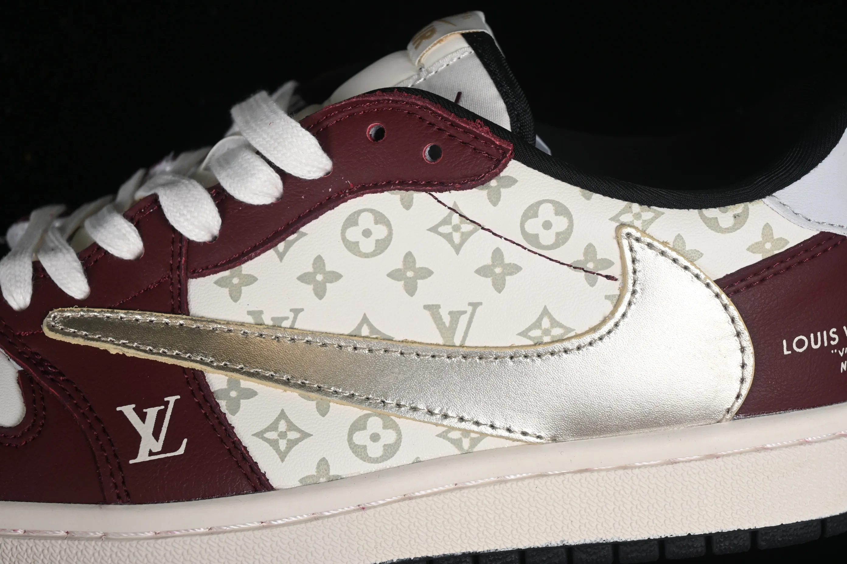 All categories Air Jordan Jordan series basketball shoes Air Jordan 1 Low Travis Scott x Fragment Design x Jordan Air Jordan 1 Low OG SP AJ1 Joe 1LV joint wine red print low-top cultural casual sneakers LX1988-400